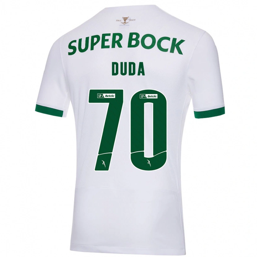 Danxen Barn Dudá #70 Vit Grön Bortatröja Matchtröjor 2024/25 Tröjor T-Tröja