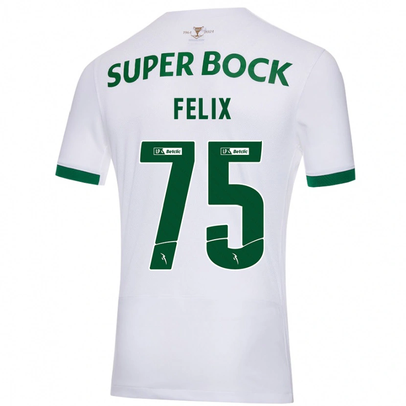 Danxen Barn Vando Félix #75 Vit Grön Bortatröja Matchtröjor 2024/25 Tröjor T-Tröja