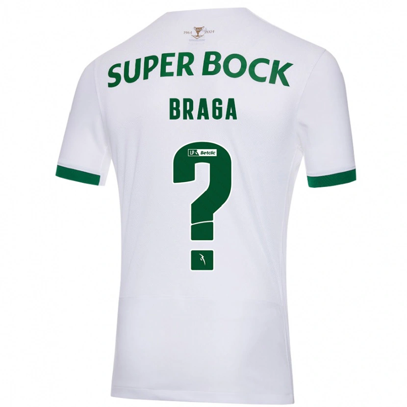Danxen Barn Gonçalo Braga #0 Vit Grön Bortatröja Matchtröjor 2024/25 Tröjor T-Tröja