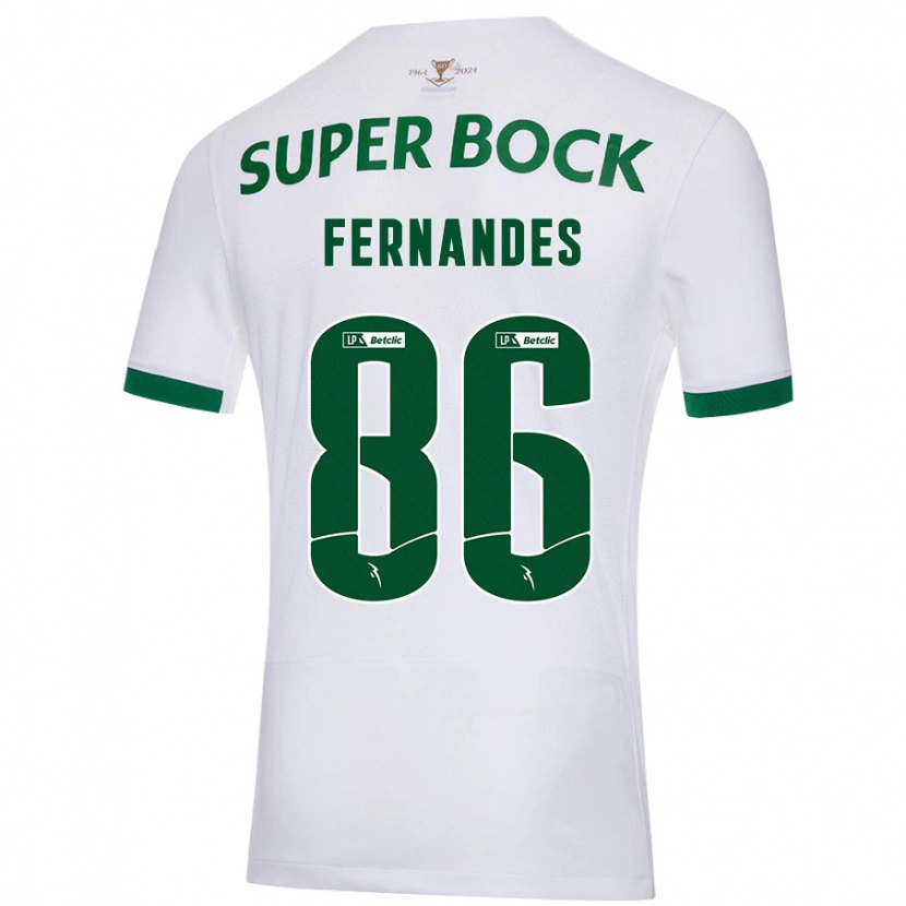 Danxen Barn Emanuel Fernandes #86 Vit Grön Bortatröja Matchtröjor 2024/25 Tröjor T-Tröja
