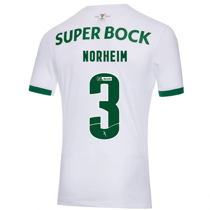 Danxen Barn Andrea Norheim #3 Vit Grön Bortatröja Matchtröjor 2024/25 Tröjor T-Tröja