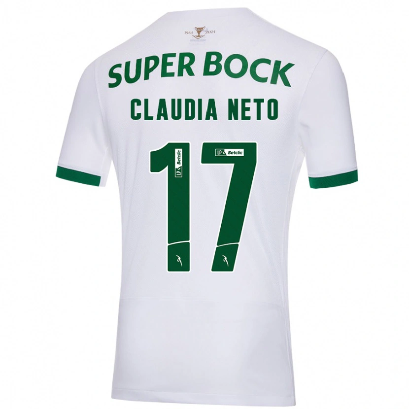 Danxen Barn Cláudia Teresa Pires Neto #17 Vit Grön Bortatröja Matchtröjor 2024/25 Tröjor T-Tröja