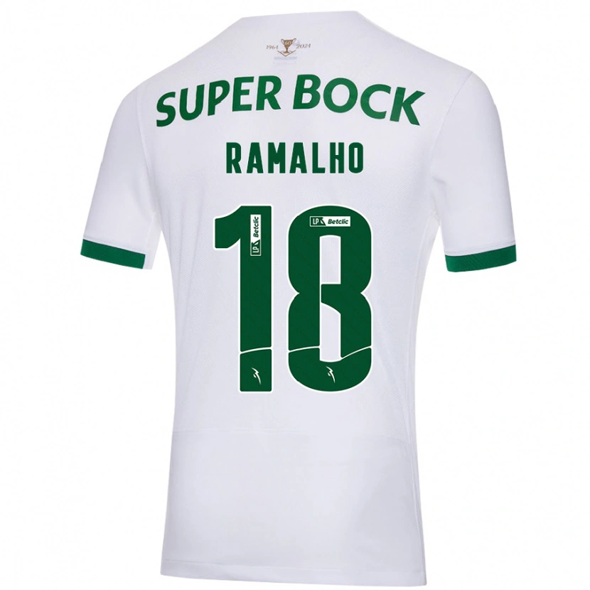 Danxen Barn Inês Filipa Ramalho Gonçalves #18 Vit Grön Bortatröja Matchtröjor 2024/25 Tröjor T-Tröja