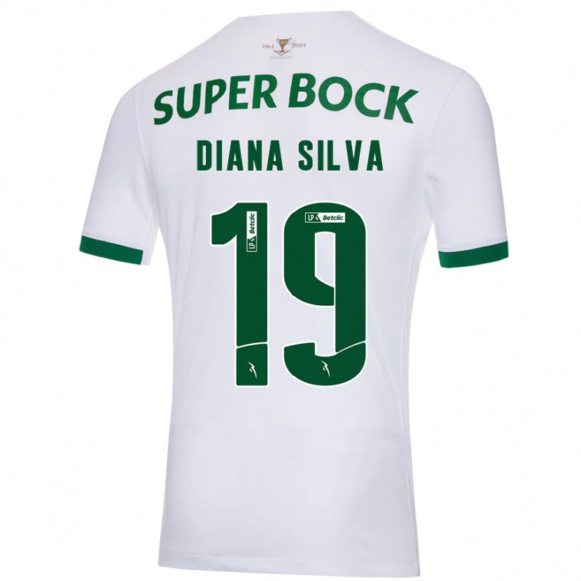 Danxen Barn Diana Micaela Abreu De Sousa E Silva #19 Vit Grön Bortatröja Matchtröjor 2024/25 Tröjor T-Tröja