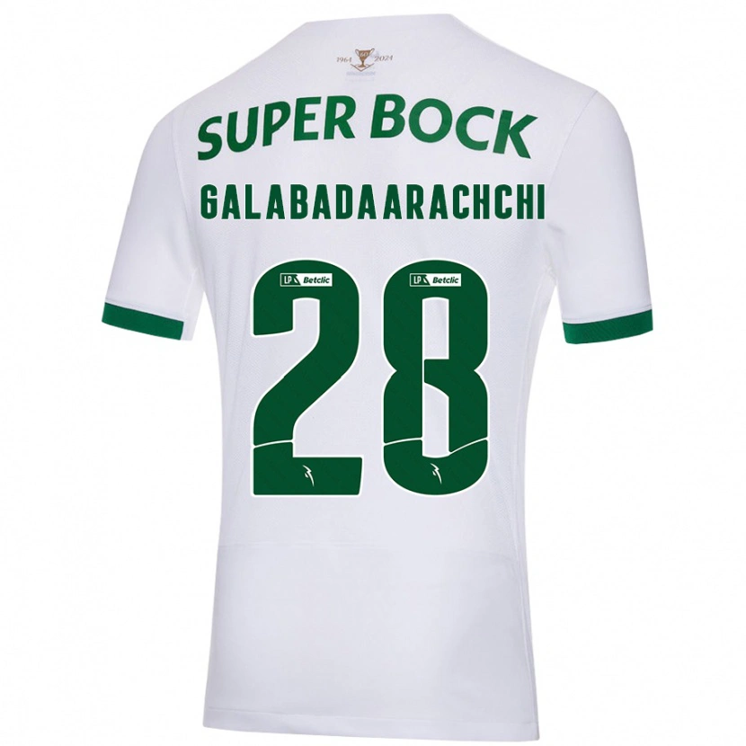 Danxen Barn Jacinta Galabadaarachchi #28 Vit Grön Bortatröja Matchtröjor 2024/25 Tröjor T-Tröja