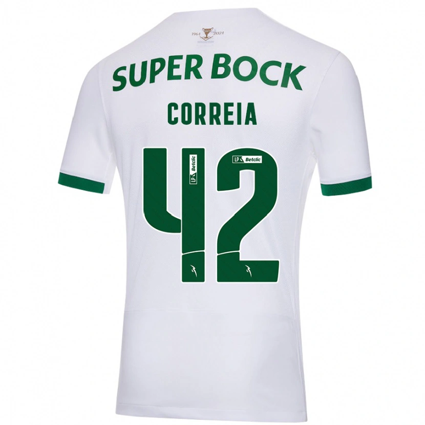 Danxen Barn Leonete Maísa Nozerand Correia #42 Vit Grön Bortatröja Matchtröjor 2024/25 Tröjor T-Tröja