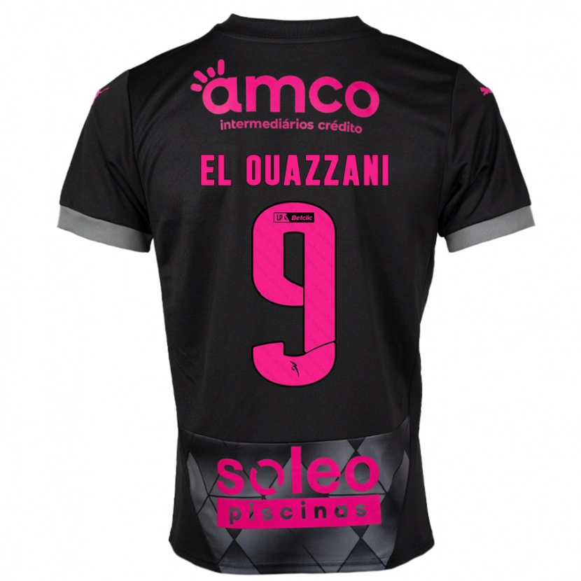 Danxen Barn Amine El Ouazzani #9 Svart Rosa Bortatröja Matchtröjor 2024/25 Tröjor T-Tröja