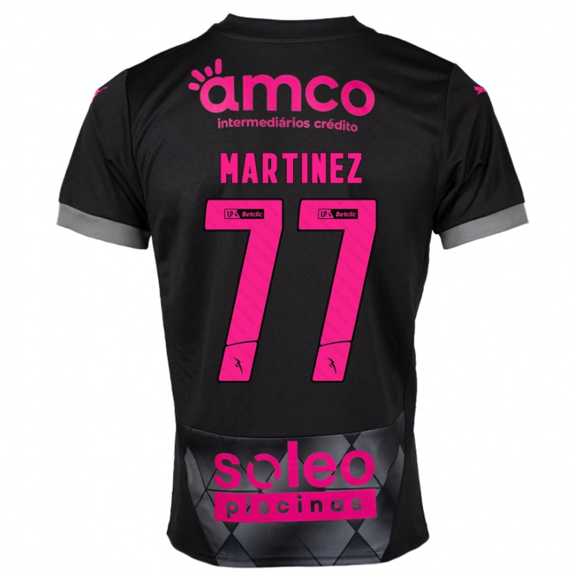 Danxen Barn Gabri Martínez #77 Svart Rosa Bortatröja Matchtröjor 2024/25 Tröjor T-Tröja