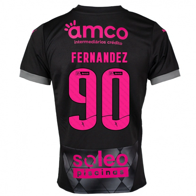 Danxen Barn Roberto Fernández #90 Svart Rosa Bortatröja Matchtröjor 2024/25 Tröjor T-Tröja