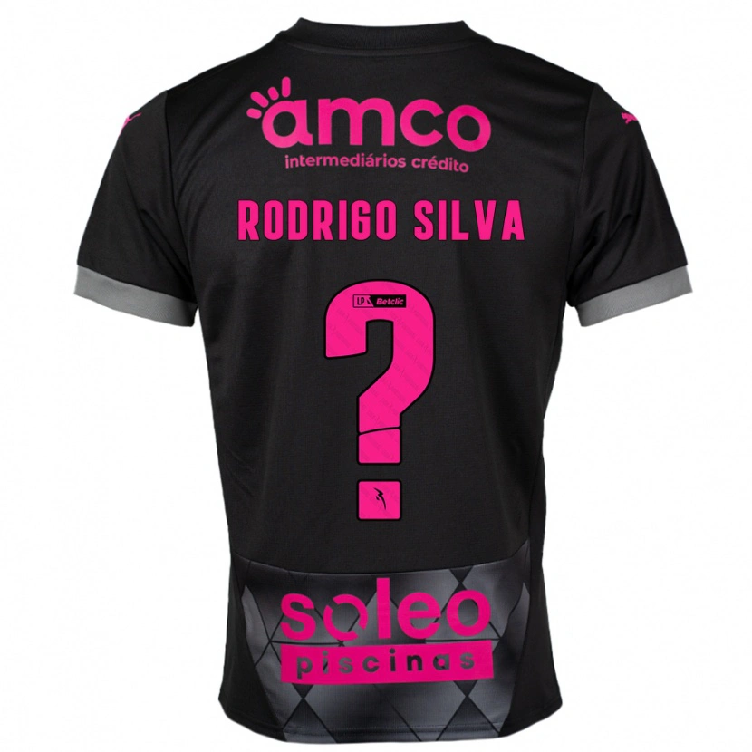 Danxen Barn Rodrigo Silva #0 Svart Rosa Bortatröja Matchtröjor 2024/25 Tröjor T-Tröja