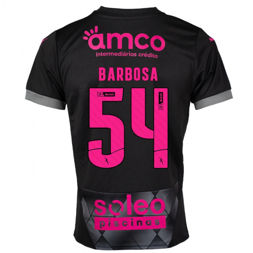 Danxen Barn Guilherme Barbosa #54 Svart Rosa Bortatröja Matchtröjor 2024/25 Tröjor T-Tröja