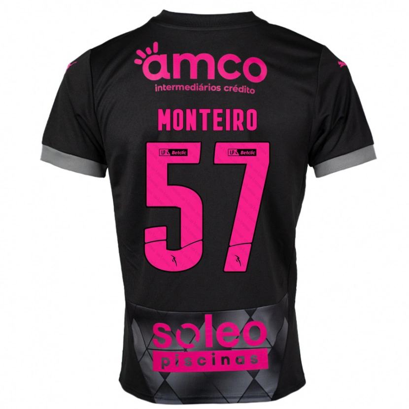 Danxen Barn Jordan Monteiro #57 Svart Rosa Bortatröja Matchtröjor 2024/25 Tröjor T-Tröja