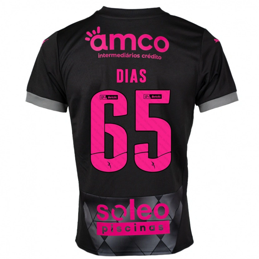 Danxen Barn Leandro Dias #65 Svart Rosa Bortatröja Matchtröjor 2024/25 Tröjor T-Tröja