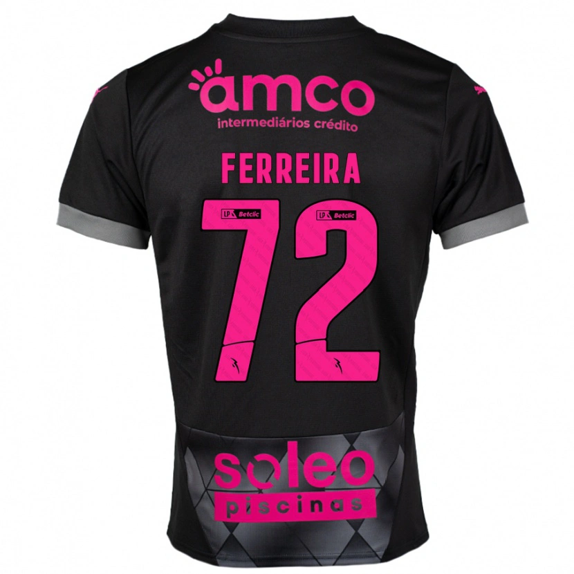 Danxen Barn André Ferreira #72 Svart Rosa Bortatröja Matchtröjor 2024/25 Tröjor T-Tröja