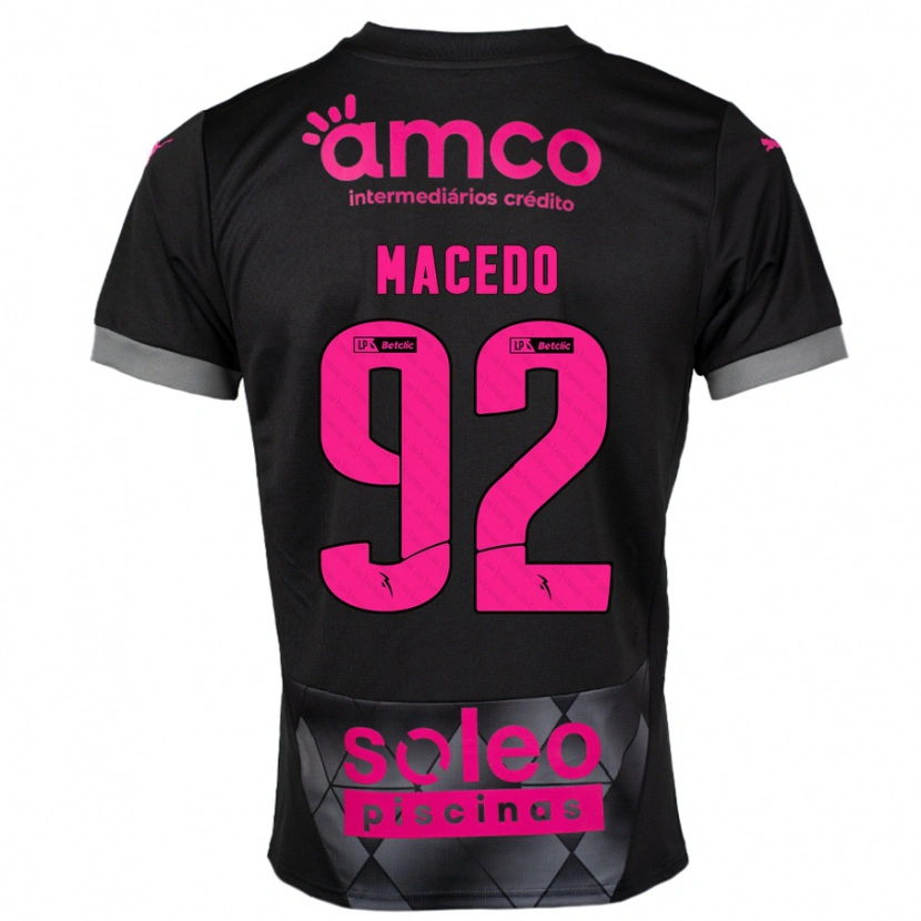 Danxen Barn Rodrigo Macedo #92 Svart Rosa Bortatröja Matchtröjor 2024/25 Tröjor T-Tröja