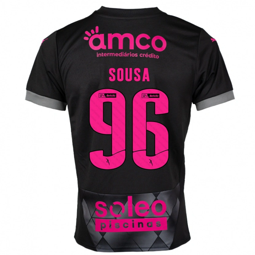 Danxen Barn Afonso Sousa #96 Svart Rosa Bortatröja Matchtröjor 2024/25 Tröjor T-Tröja