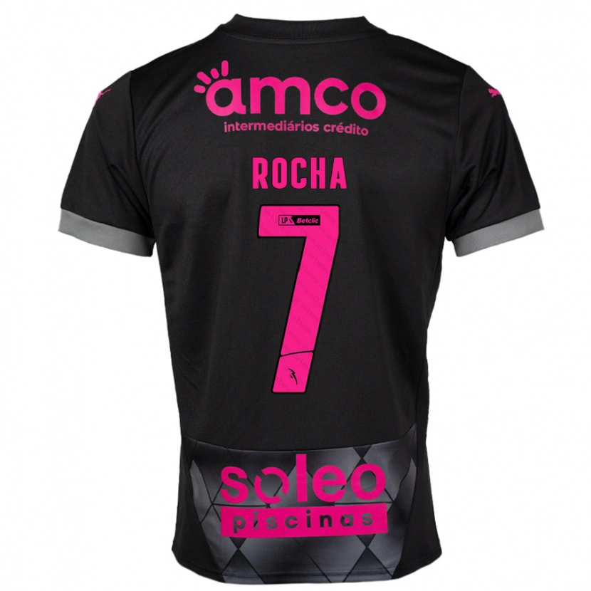 Danxen Barn Carolina Rocha #7 Svart Rosa Bortatröja Matchtröjor 2024/25 Tröjor T-Tröja