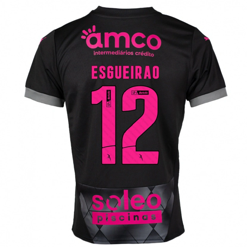 Danxen Barn Íris Esgueirão #12 Svart Rosa Bortatröja Matchtröjor 2024/25 Tröjor T-Tröja