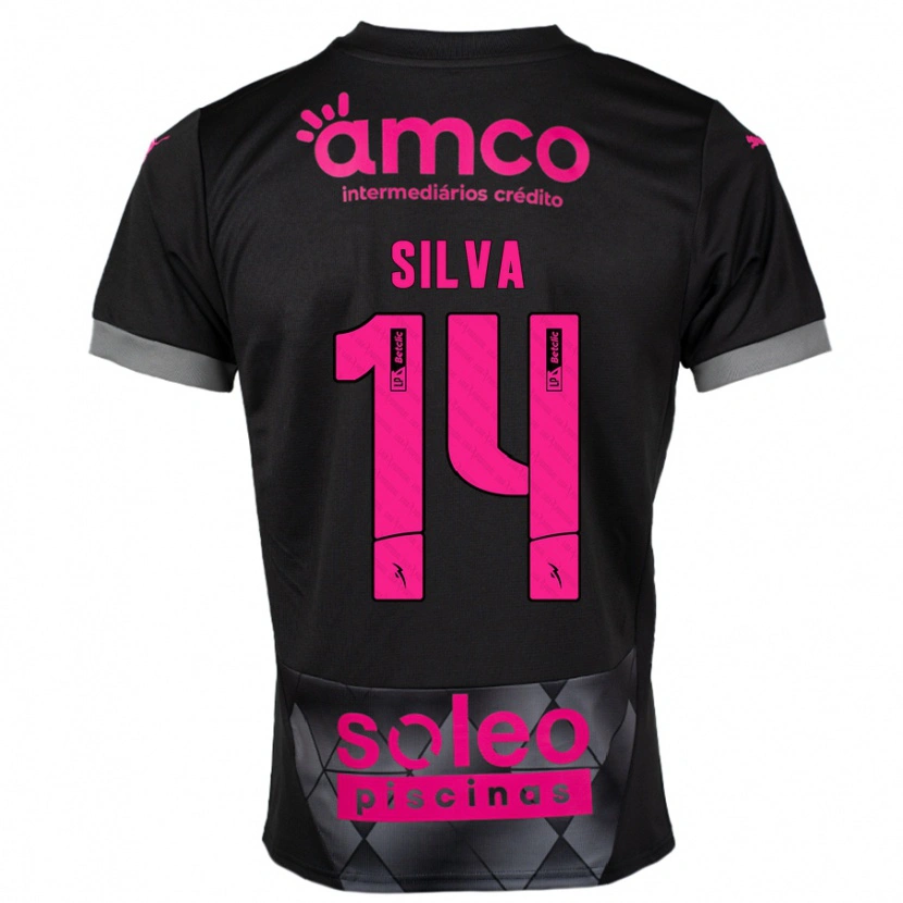 Danxen Barn Dolores Silva #14 Svart Rosa Bortatröja Matchtröjor 2024/25 Tröjor T-Tröja