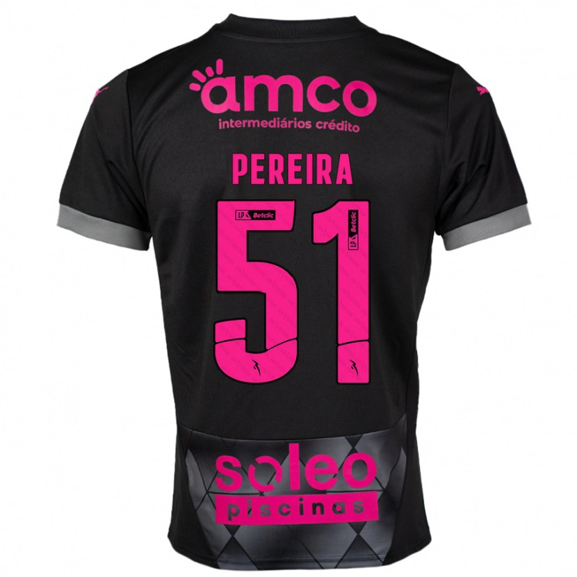 Danxen Barn Evy Pereira #51 Svart Rosa Bortatröja Matchtröjor 2024/25 Tröjor T-Tröja