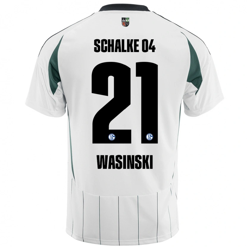 Danxen Barn Martin Wasinski #21 Vit Grön Bortatröja Matchtröjor 2024/25 Tröjor T-Tröja