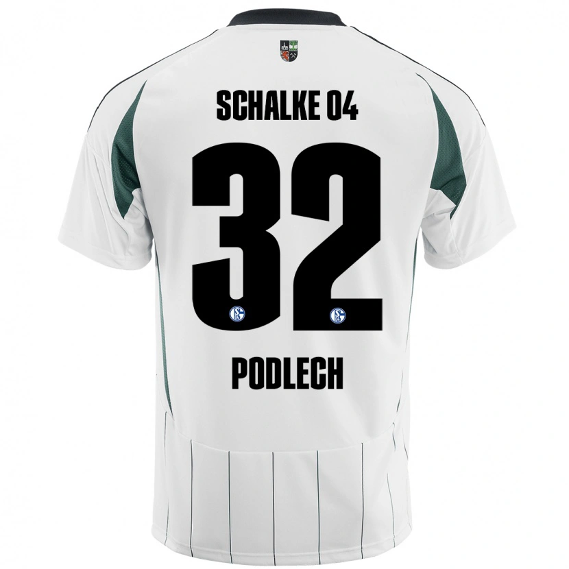 Danxen Barn Luca Podlech #32 Vit Grön Bortatröja Matchtröjor 2024/25 Tröjor T-Tröja