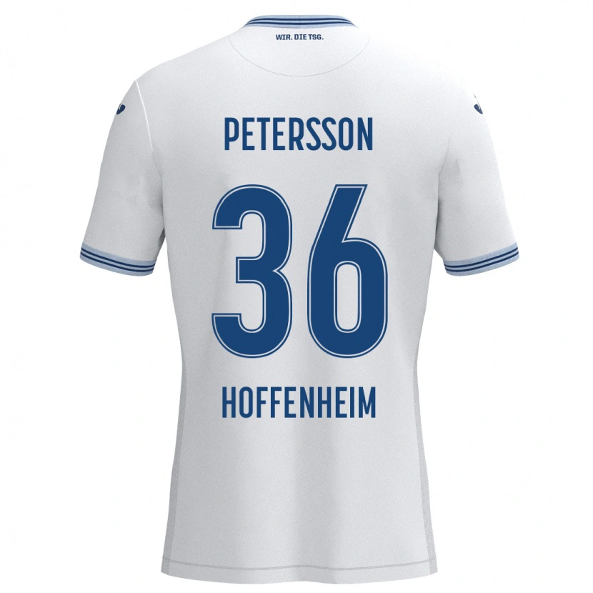 Danxen Barn Lúkas Petersson #36 Vit Blå Bortatröja Matchtröjor 2024/25 Tröjor T-Tröja