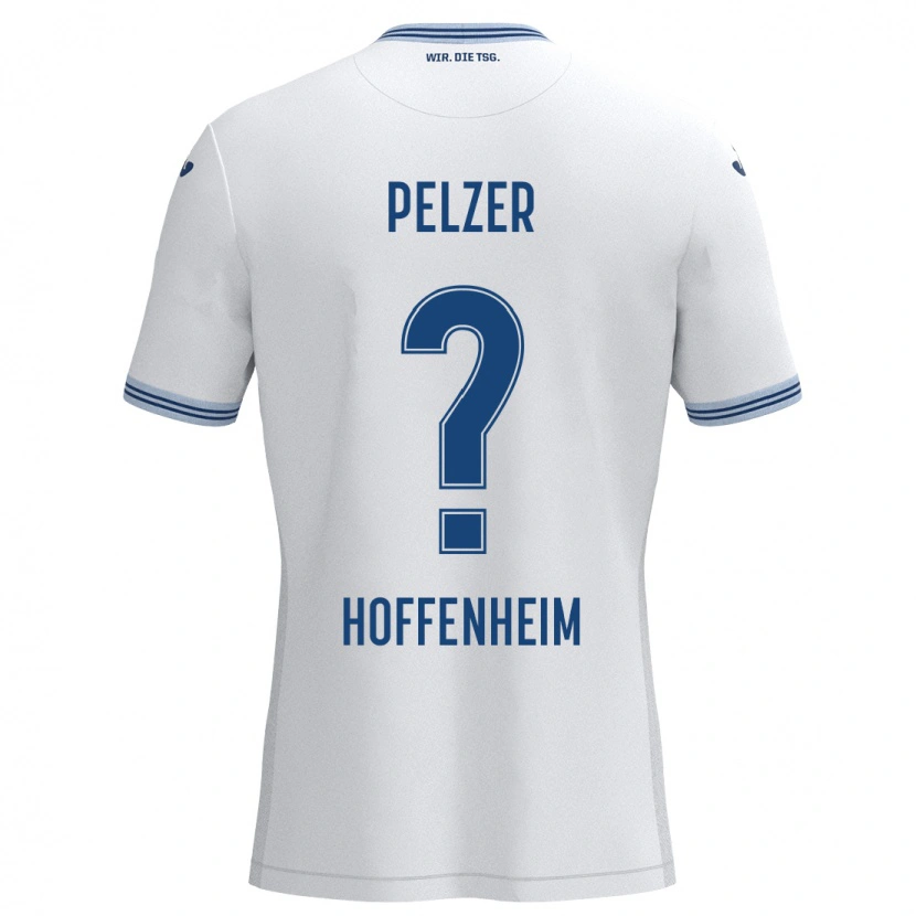 Danxen Barn Gianluca Pelzer #0 Vit Blå Bortatröja Matchtröjor 2024/25 Tröjor T-Tröja
