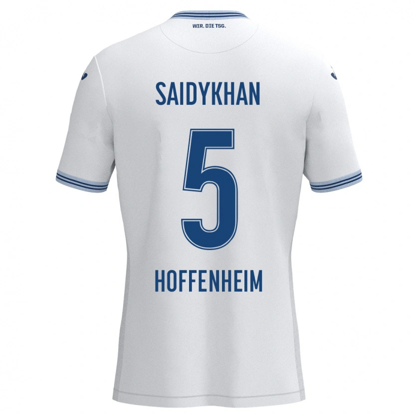 Danxen Barn Ibrahim Saidykhan #5 Vit Blå Bortatröja Matchtröjor 2024/25 Tröjor T-Tröja