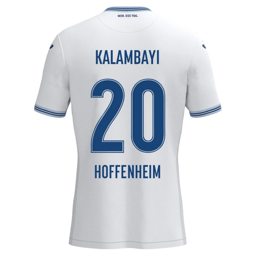 Danxen Barn Simon Kalambayi #20 Vit Blå Bortatröja Matchtröjor 2024/25 Tröjor T-Tröja