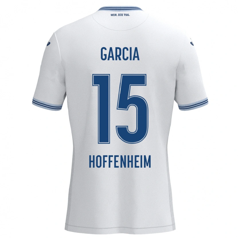 Danxen Barn Marta Cazalla Garcia #15 Vit Blå Bortatröja Matchtröjor 2024/25 Tröjor T-Tröja