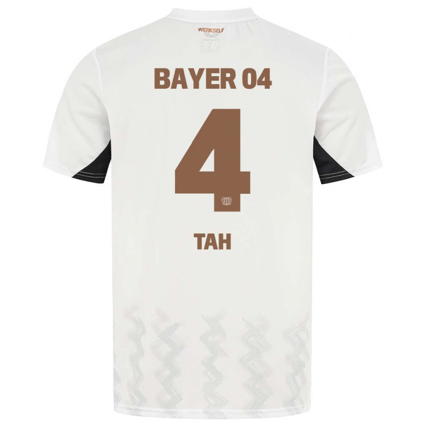 Danxen Barn Jonathan Tah #4 Vit Svart Bortatröja Matchtröjor 2024/25 Tröjor T-Tröja