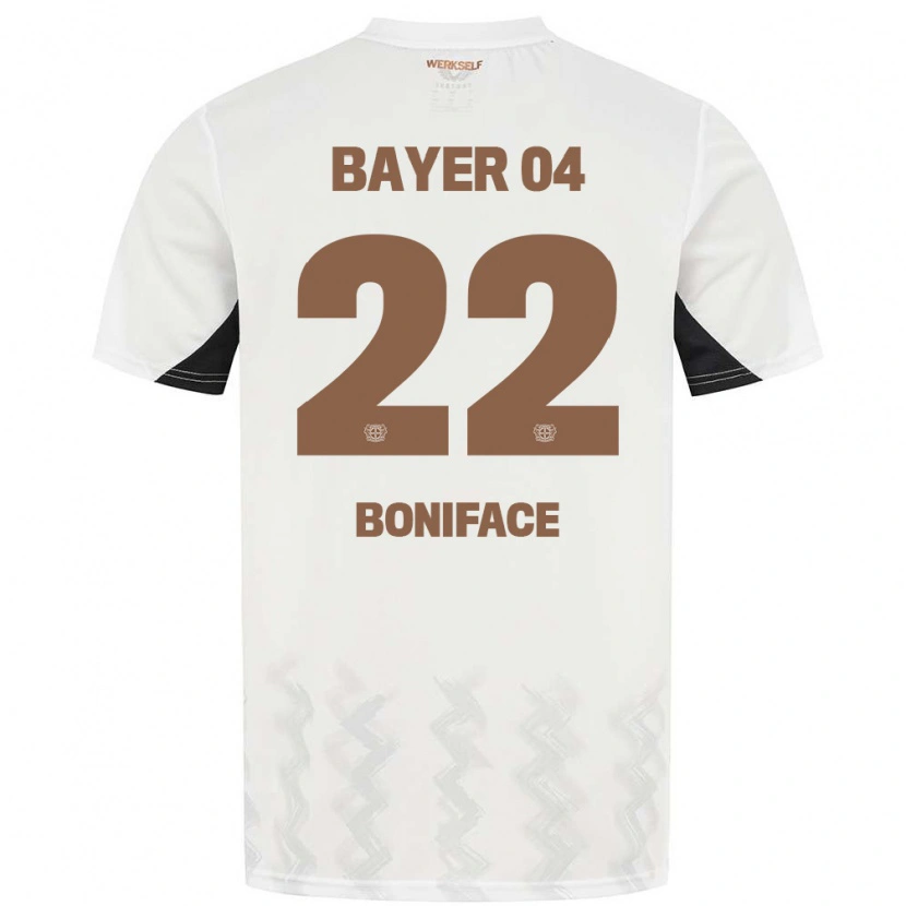 Danxen Barn Victor Boniface #22 Vit Svart Bortatröja Matchtröjor 2024/25 Tröjor T-Tröja