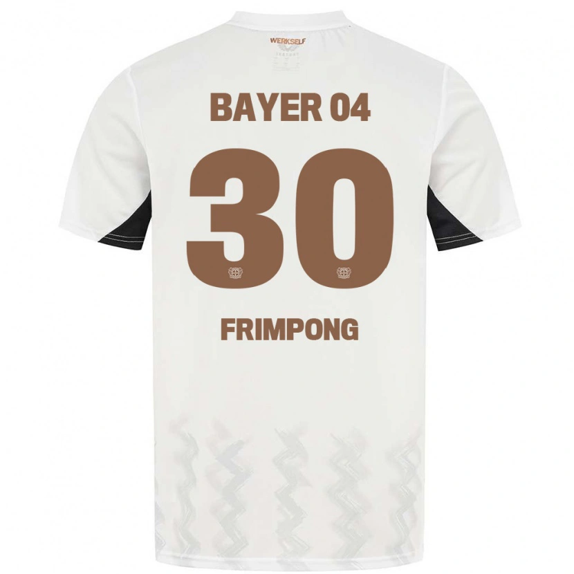 Danxen Barn Jeremie Frimpong #30 Vit Svart Bortatröja Matchtröjor 2024/25 Tröjor T-Tröja