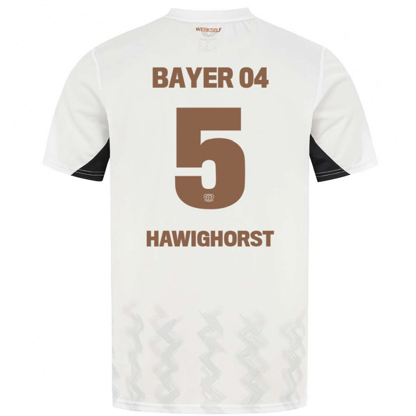 Danxen Barn Ben Hawighorst #5 Vit Svart Bortatröja Matchtröjor 2024/25 Tröjor T-Tröja