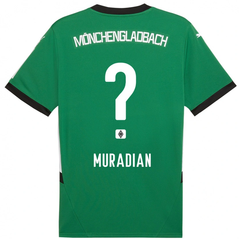 Danxen Barn Artem Muradyan #0 Grön Vit Bortatröja Matchtröjor 2024/25 Tröjor T-Tröja