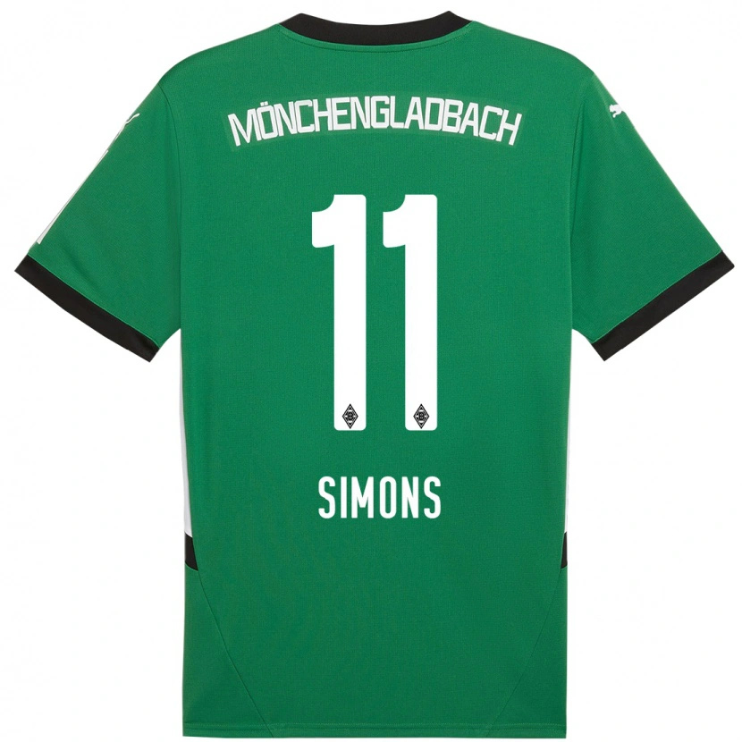 Danxen Barn Kelly Simons #11 Grön Vit Bortatröja Matchtröjor 2024/25 Tröjor T-Tröja