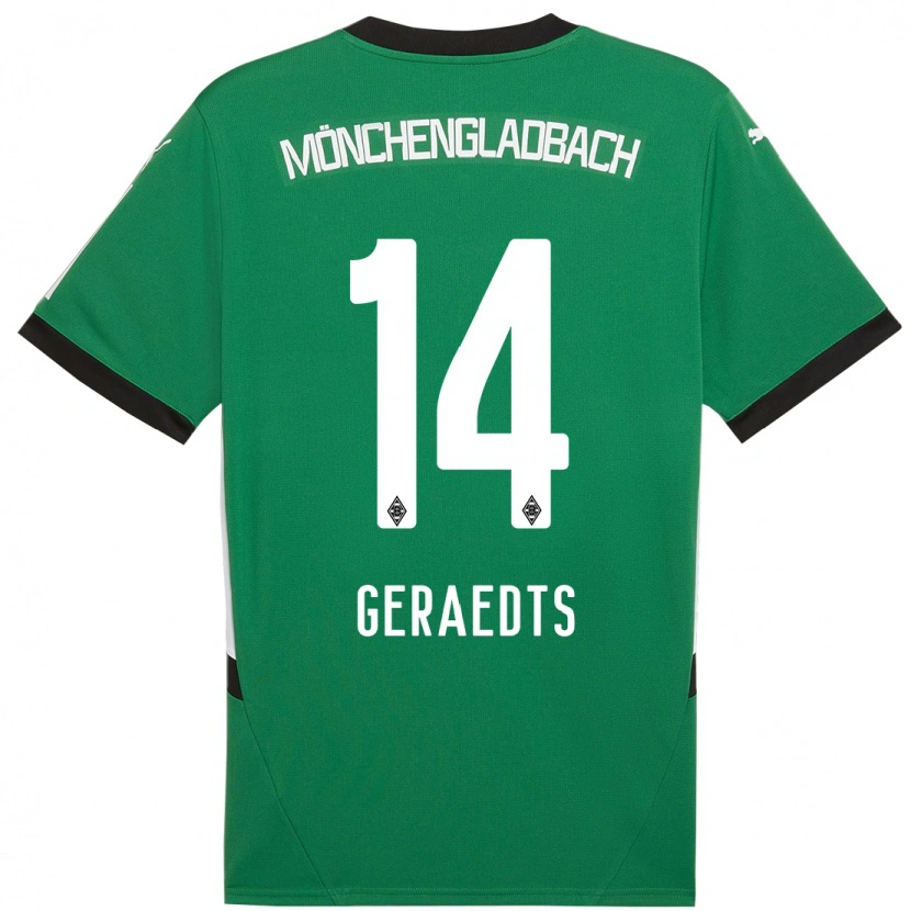 Danxen Barn Kelsey Geraedts #14 Grön Vit Bortatröja Matchtröjor 2024/25 Tröjor T-Tröja