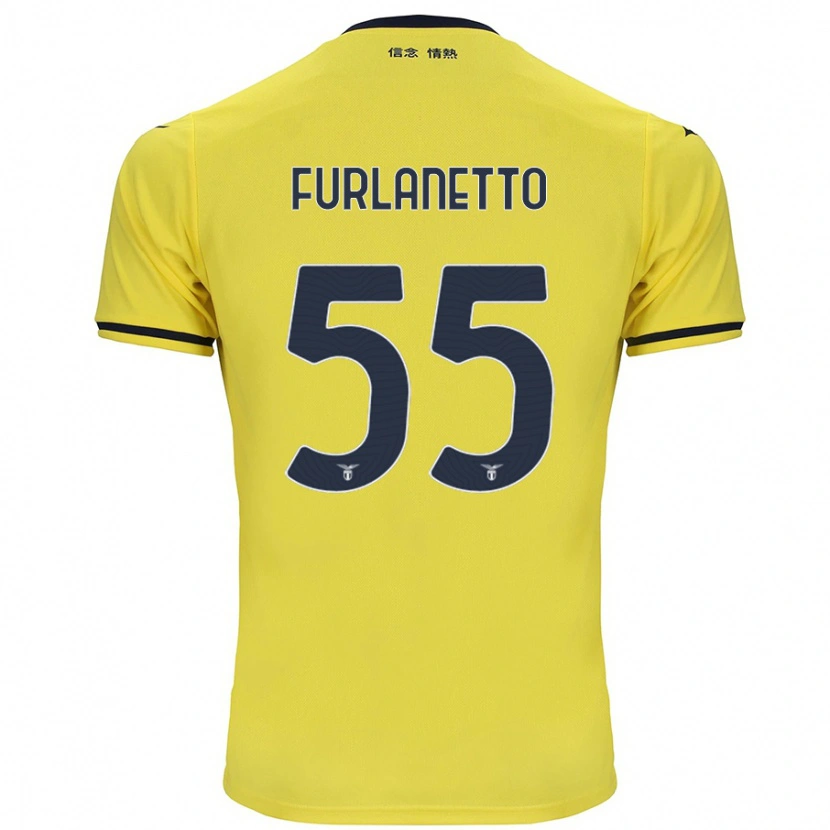 Danxen Barn Alessio Furlanetto #55 Gul Bortatröja Matchtröjor 2024/25 Tröjor T-Tröja