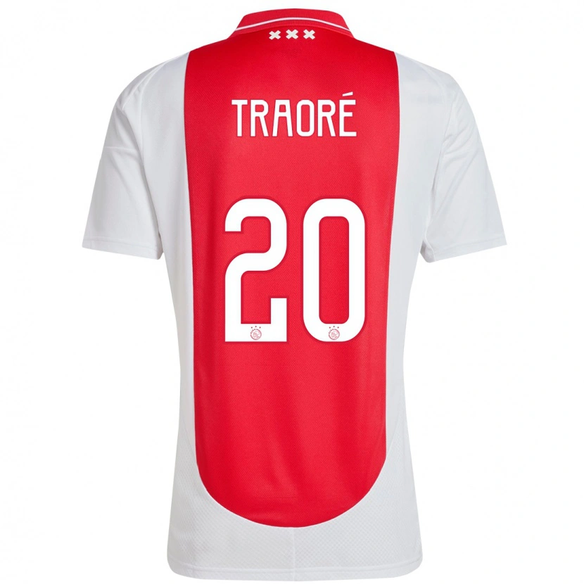 Danxen Män Bertrand Traoré #20 Röd Vit Hemmatröja Matchtröjor 2024/25 Tröjor T-Tröja