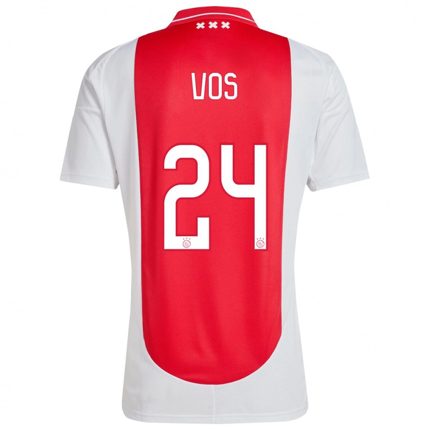 Danxen Män Silvano Vos #24 Röd Vit Hemmatröja Matchtröjor 2024/25 Tröjor T-Tröja