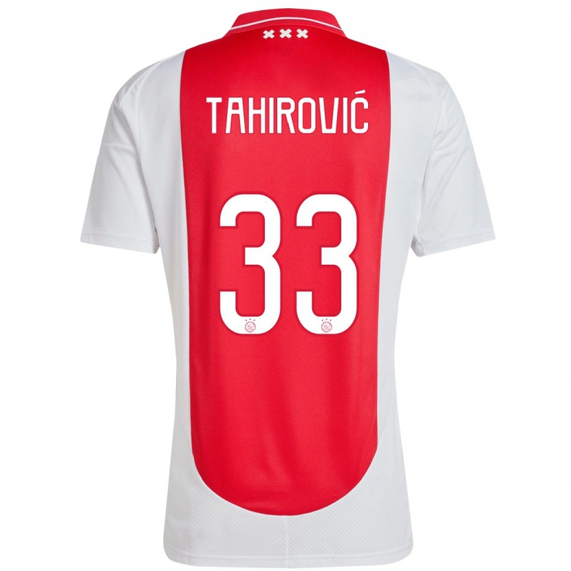 Danxen Män Benjamin Tahirovic #33 Röd Vit Hemmatröja Matchtröjor 2024/25 Tröjor T-Tröja