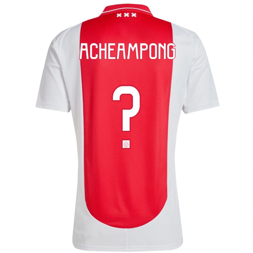 Danxen Män Levi Acheampong #0 Röd Vit Hemmatröja Matchtröjor 2024/25 Tröjor T-Tröja