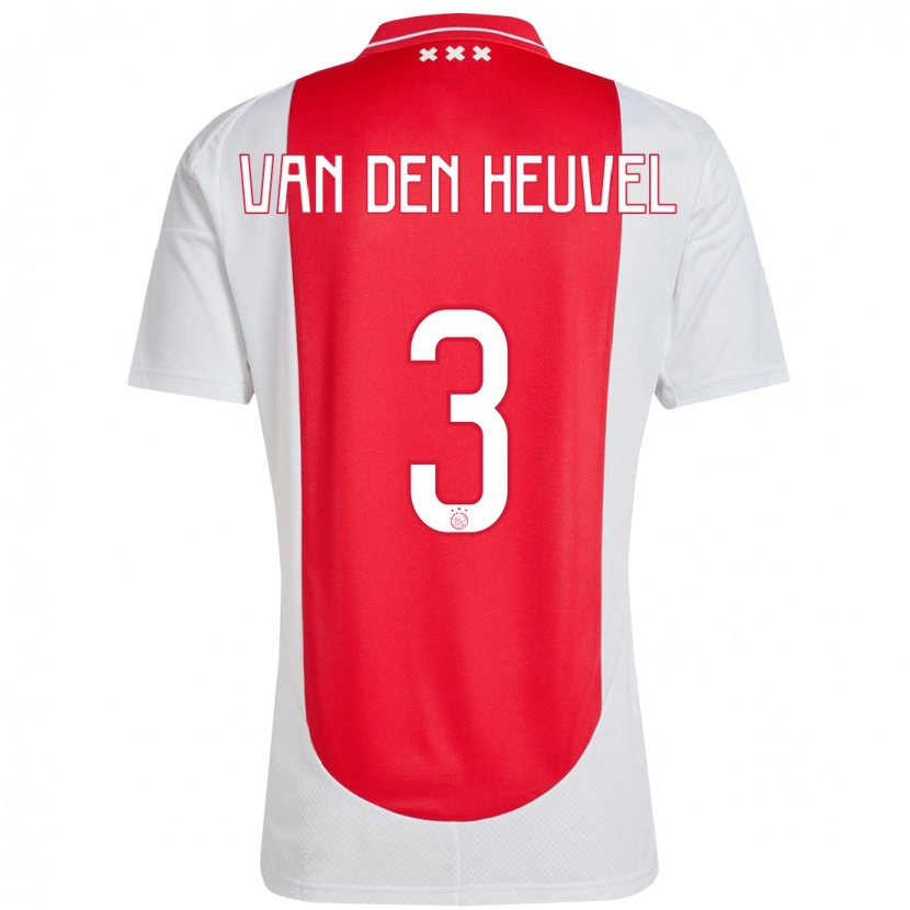 Danxen Män Nino Van Den Heuvel #3 Röd Vit Hemmatröja Matchtröjor 2024/25 Tröjor T-Tröja