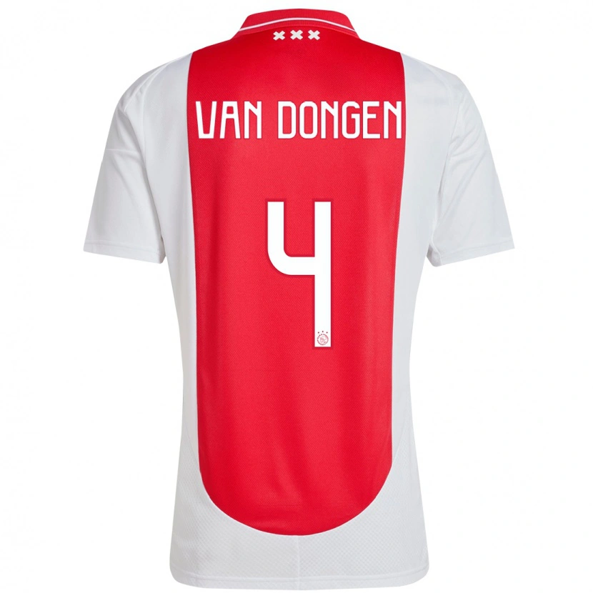 Danxen Män Bram Van Dongen #4 Röd Vit Hemmatröja Matchtröjor 2024/25 Tröjor T-Tröja