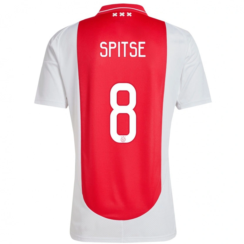 Danxen Män Sherida Spitse #8 Röd Vit Hemmatröja Matchtröjor 2024/25 Tröjor T-Tröja