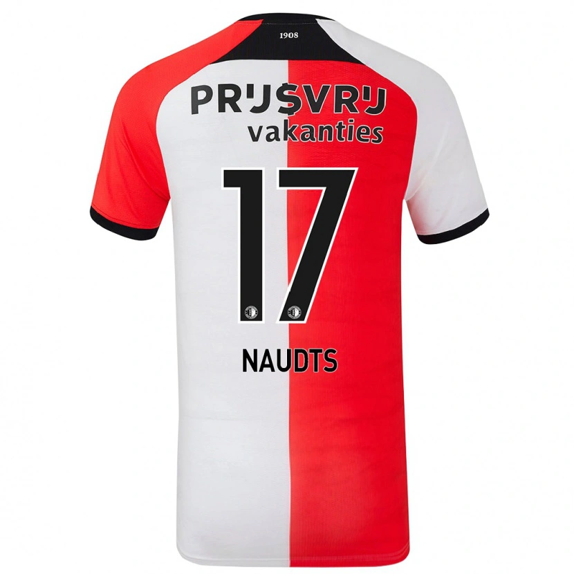 Danxen Män Jamir Naudts #17 Röd Vit Hemmatröja Matchtröjor 2024/25 Tröjor T-Tröja