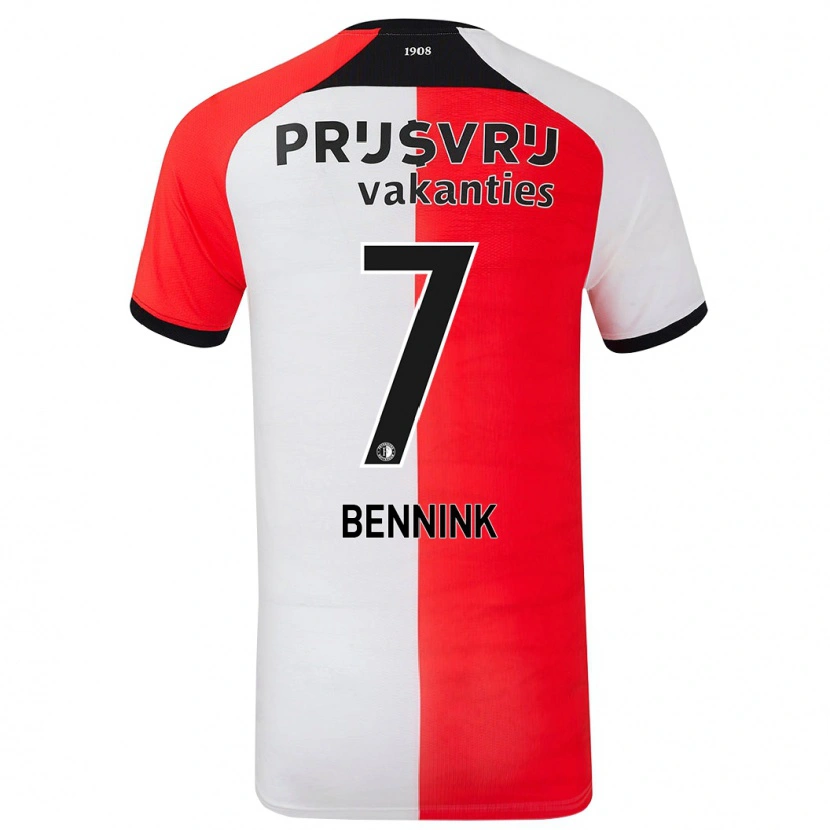 Danxen Män Maxime Bennink #7 Röd Vit Hemmatröja Matchtröjor 2024/25 Tröjor T-Tröja