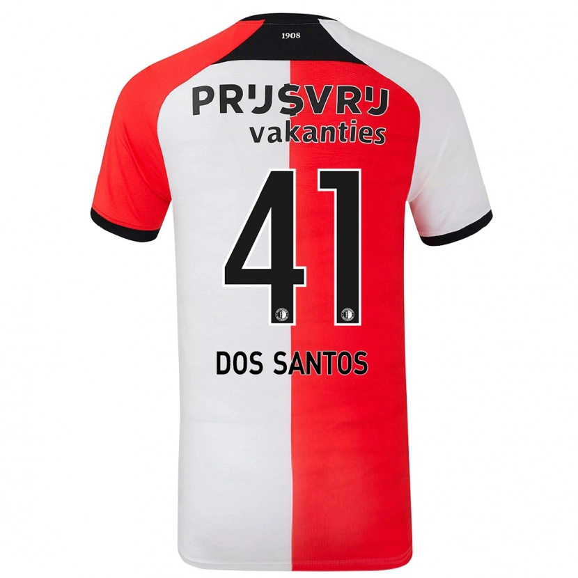 Danxen Män Giuliany Ben-David Dos Santos #41 Röd Vit Hemmatröja Matchtröjor 2024/25 Tröjor T-Tröja