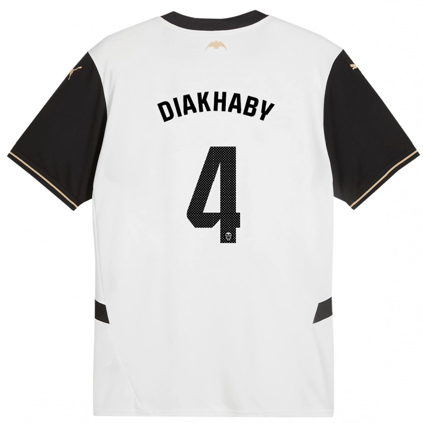 Danxen Män Mouctar Diakhaby #4 Vit Svart Hemmatröja Matchtröjor 2024/25 Tröjor T-Tröja